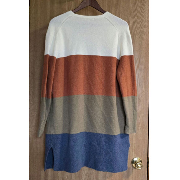 Madewell Merino Wool Alpaca Blend Kent Colorblock Open Cardigan Sweater - Picture 3 of 10